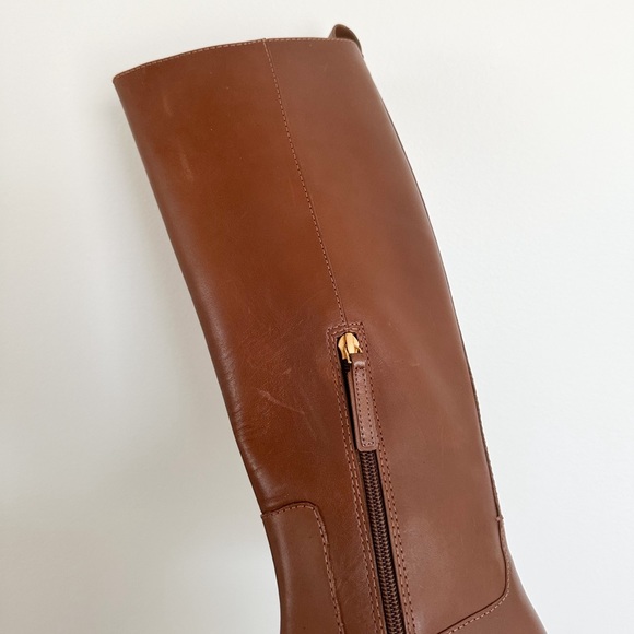 NEW Tory Burch Logo The Riding Boots in Palissandro Leather Size 6 - Picture 8 of 9